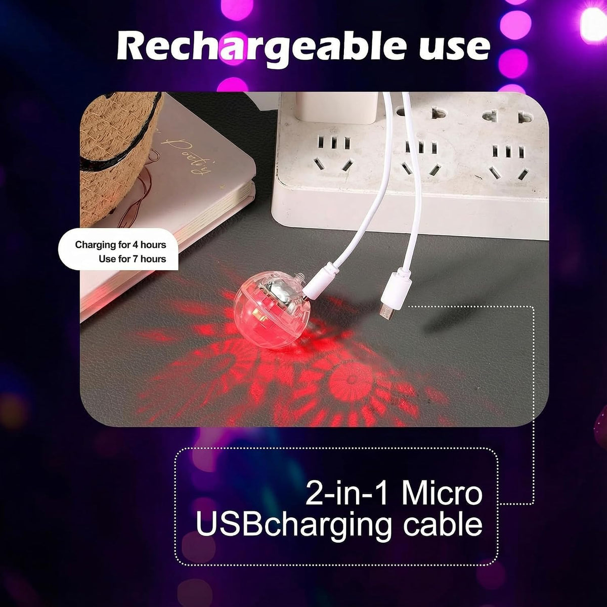 16-Color Rechargeable LED Disco Necklace